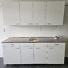 NIEUWE Q-Line Pantry Keuken "Mat Wit Decor" RVS blad  K/1053