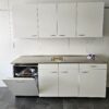 NIEUWE Q-Line Pantry Keuken "Mat Wit Decor" RVS blad met VAATWASSER K/1056