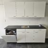 NIEUWE Q-Line Pantry Keuken "Mat Wit Decor" Kunststof blad met VAATWASSER K/1064