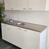NIEUWE Q-Line Pantry Keuken "Mat Wit Decor" RVS blad met KOELKAST K/1071 - Afbeelding 5