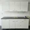 NIEUWE Q-Line Pantry Keuken "Mat Wit Decor" Kunststof blad met VAATWASSER K/1064 - Afbeelding 7