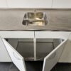 NIEUWE Q-Line Pantry Keuken "Mat Wit Decor" RVS blad met VAATWASSER K/1056 - Afbeelding 10