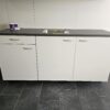 NIEUWE Q-Line Pantry Keuken "Mat Wit Decor" Kunststof blad met KOELKAST K/1075 - Afbeelding 7