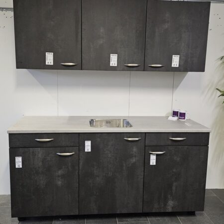 NIEUWE Bruynzeel ATLAS Keuken “Metaalzwart Decor” ca. 180 cm  K/1036