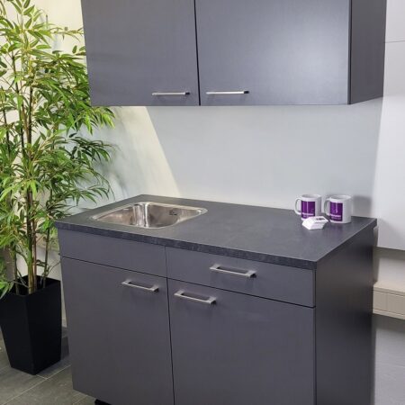 NIEUWE Duitse PROJECT Keuken "TITANIUM" Decor ca. 120 cm K/989