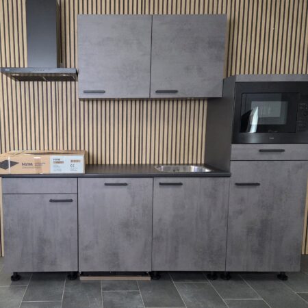 NIEUWE Q-Line ARTEGO Keuken PANTRY "Schiefer Grijs Decor" Kunststof blad K/1150