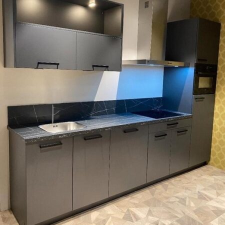 NIEUWE Q-Line ARTEGO Keuken “Mat zwart” Decor ca. 300 cm  K/1177
