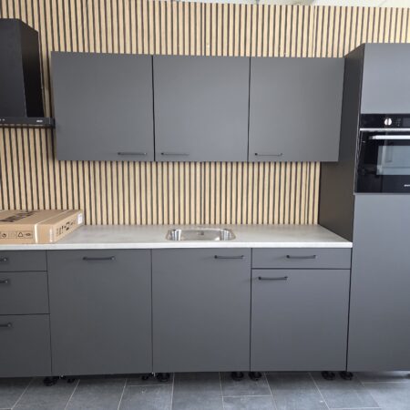 NIEUWE Q-Line ARTEGO Keuken "MAT GRAFIET" Decor ca. 300 cm  K/1156