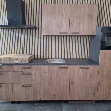 NIEUWE Q-Line ARTEGO Keuken “Marone Eiken” Houtlook Decor ca. 300 cm  K/1167