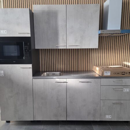 BRUYNZEEL Luxe "ATLAS BETONLOOK GRIJS" Keuken ca. 240 cm / Inclusief Apparatuur K/1199